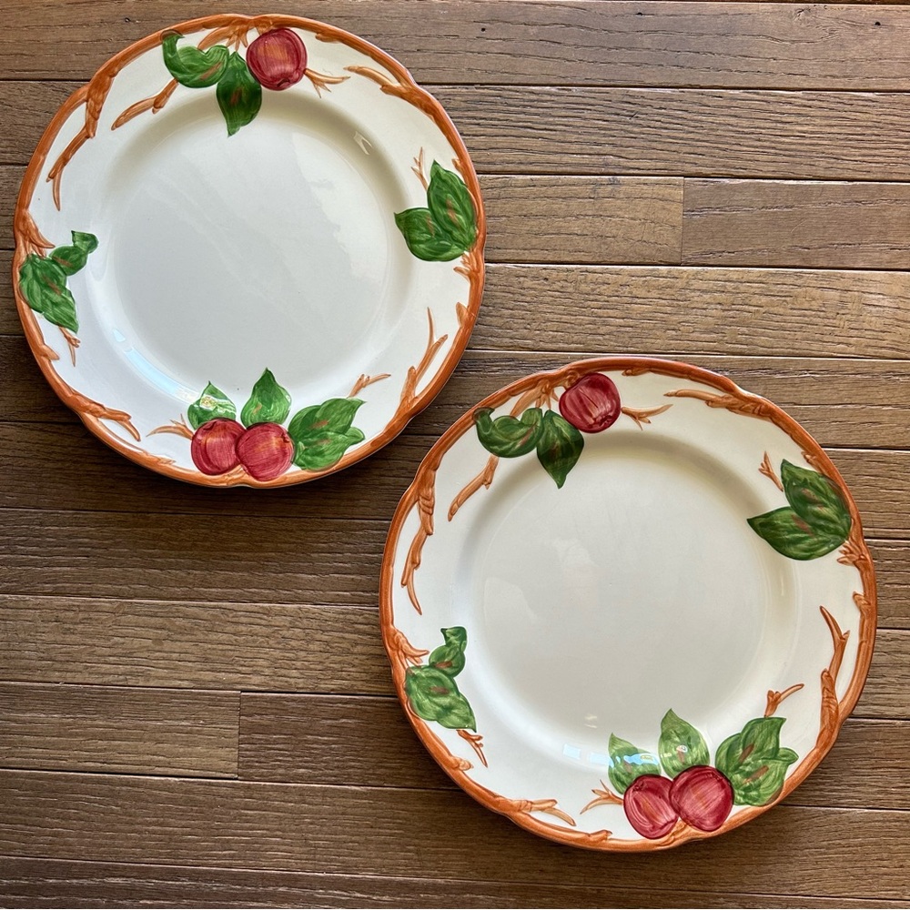 Two Franciscan Apple Dinner Plates- Vintage Marks